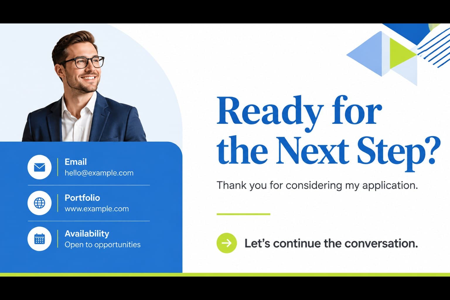 Closing call-to-action slide for a scholarship or internship application presentation.