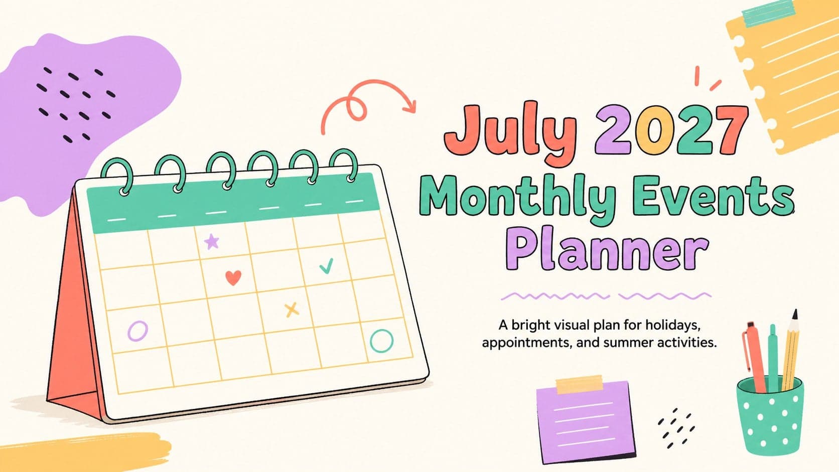 July 2027 Monthly Events Planner preview