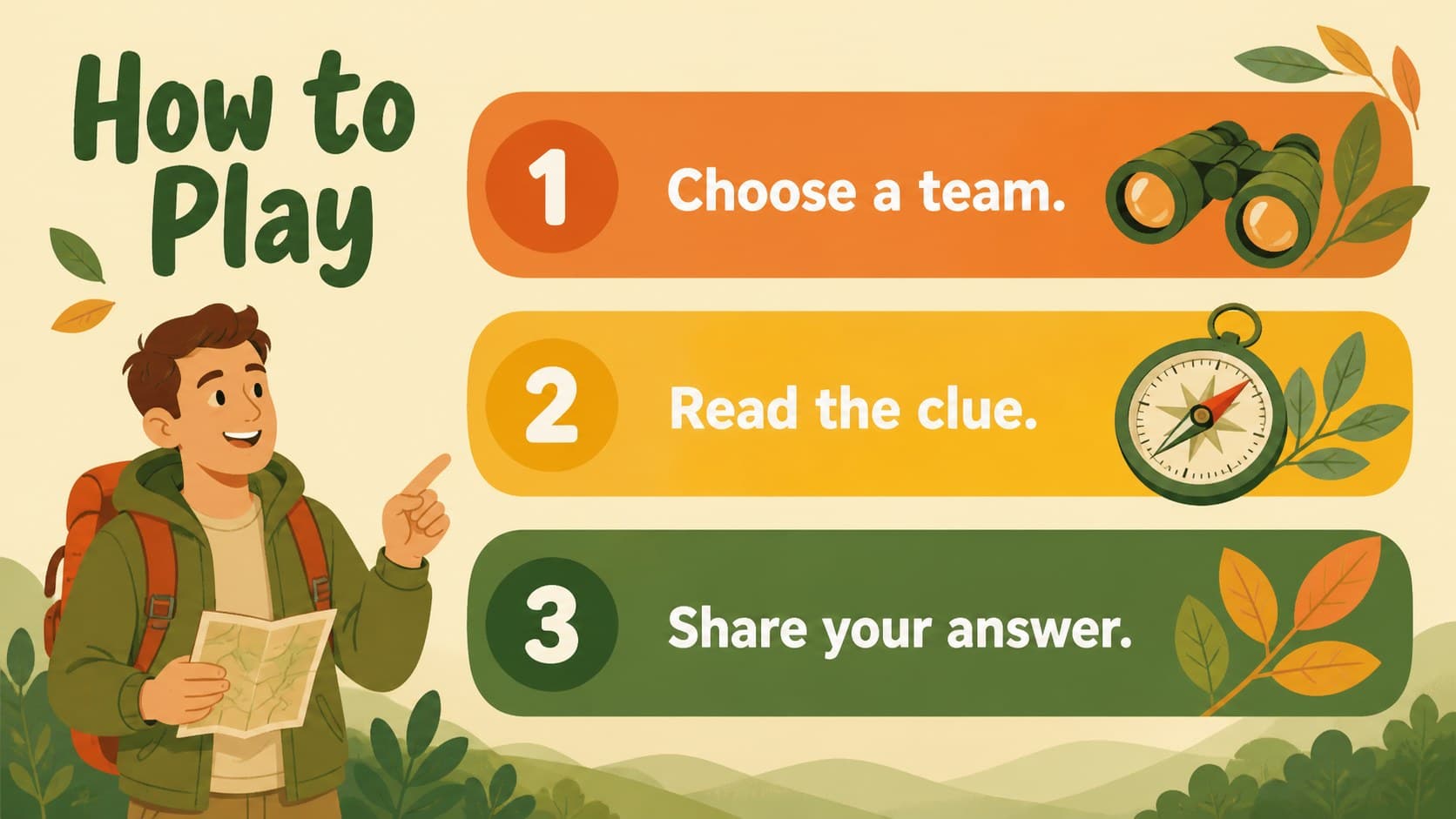 Instruction slide showing clear steps for an interactive jungle lesson presentation activity.