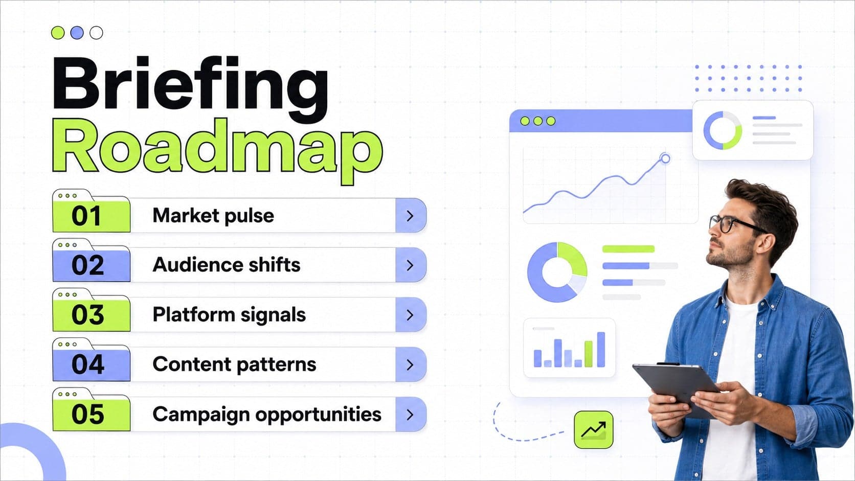 Agenda slide outlining the sections of a Korean digital behavior presentation.