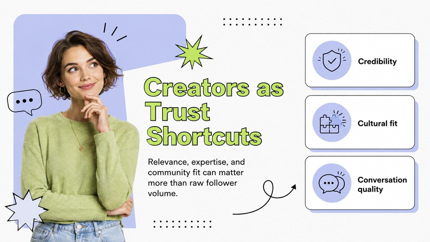 Creator influence slide explaining trust signals in South Korea influencer marketing.
