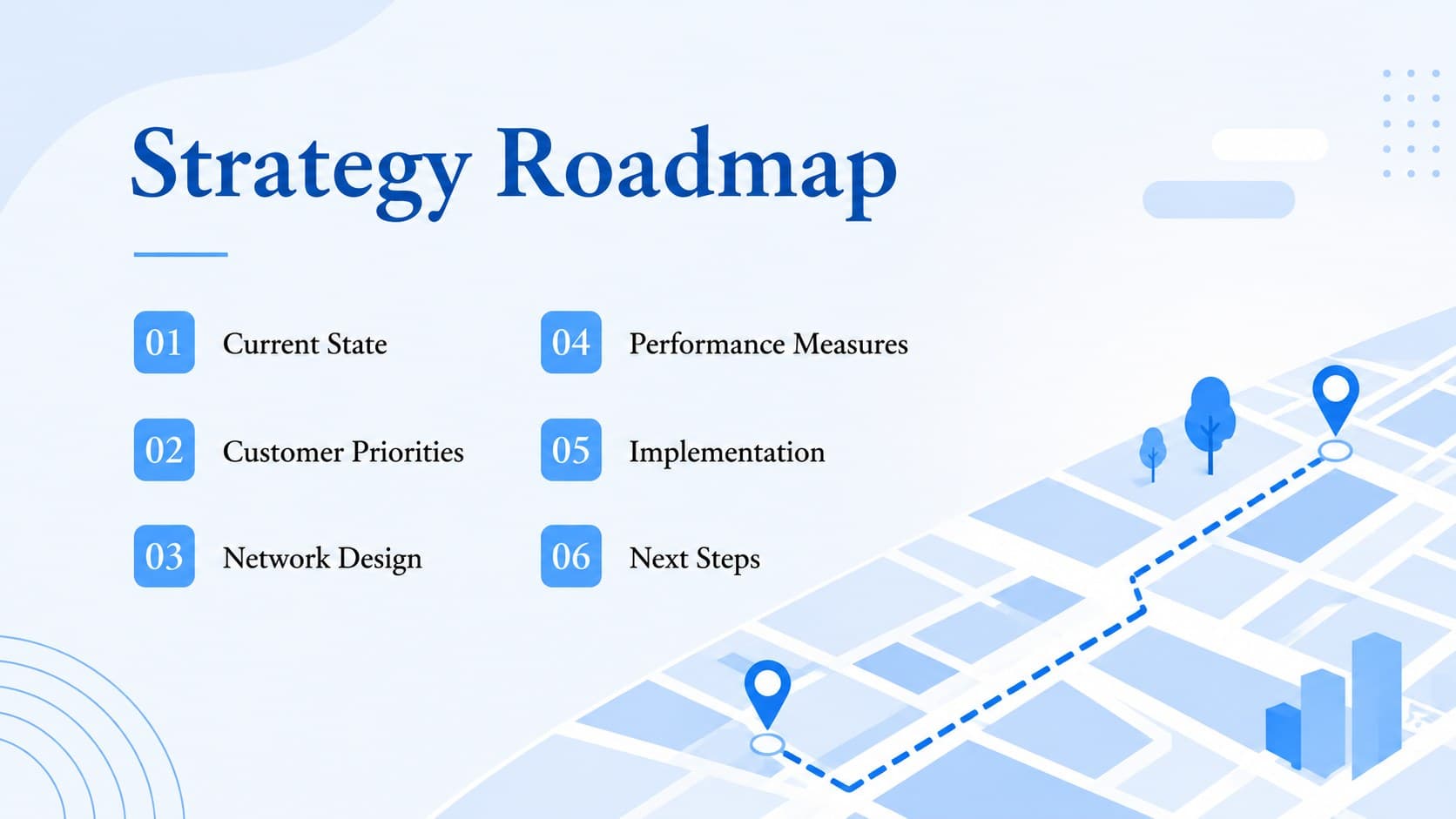 Agenda slide outlining the major sections of a last-mile delivery strategy template.