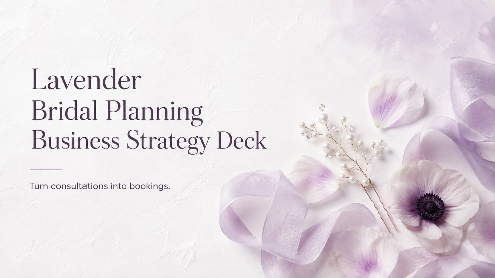 Lavender Bridal Planning Business Strategy Deck preview