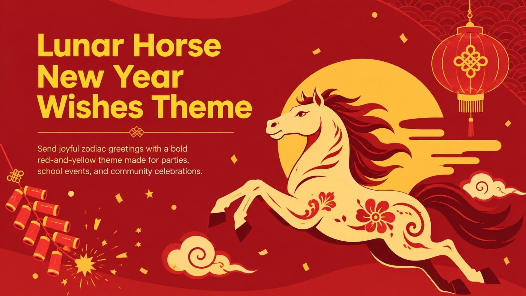 Lunar Horse New Year Wishes Theme preview
