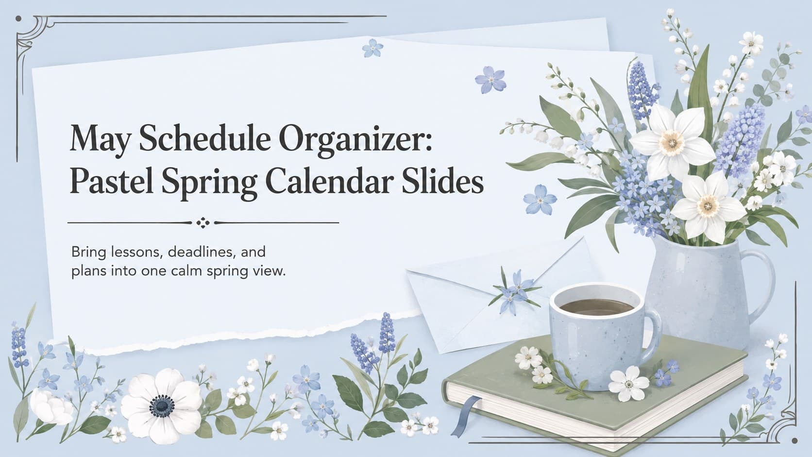 May Schedule Organizer: Pastel Spring Calendar Slides preview