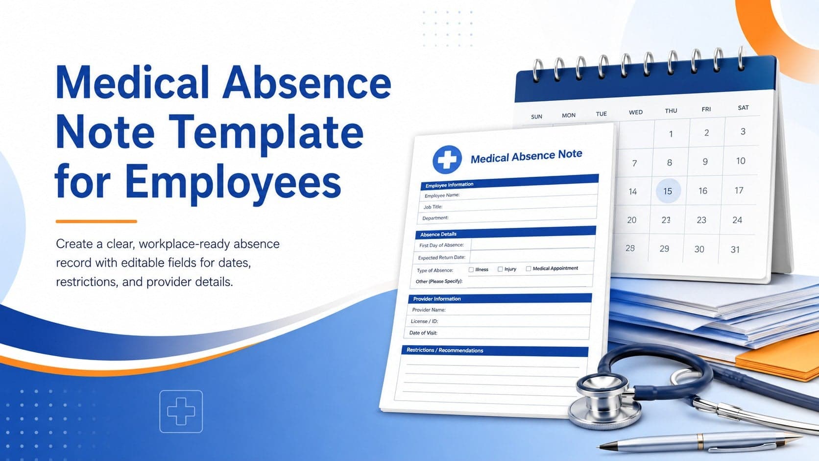 Medical Absence Note Template for Employees preview