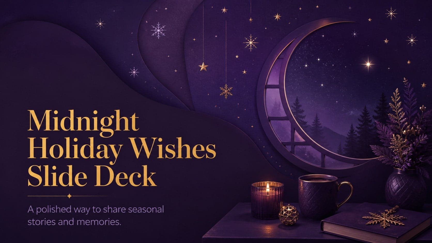 Midnight Holiday Wishes Slide Deck preview