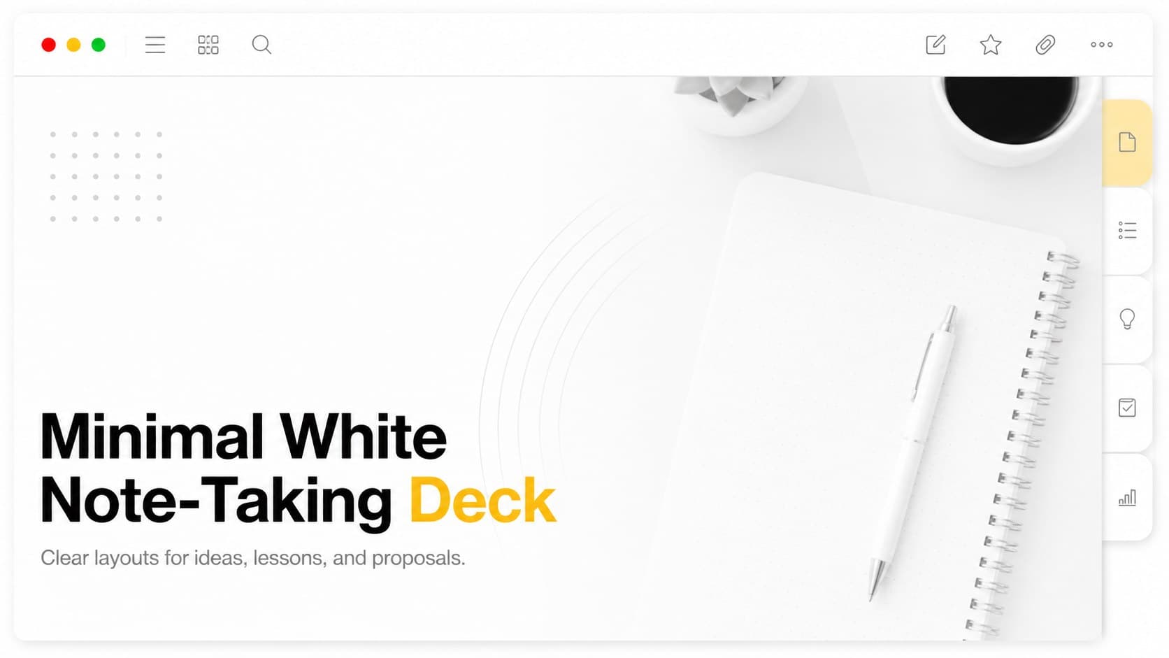Minimal White Note-Taking Deck preview