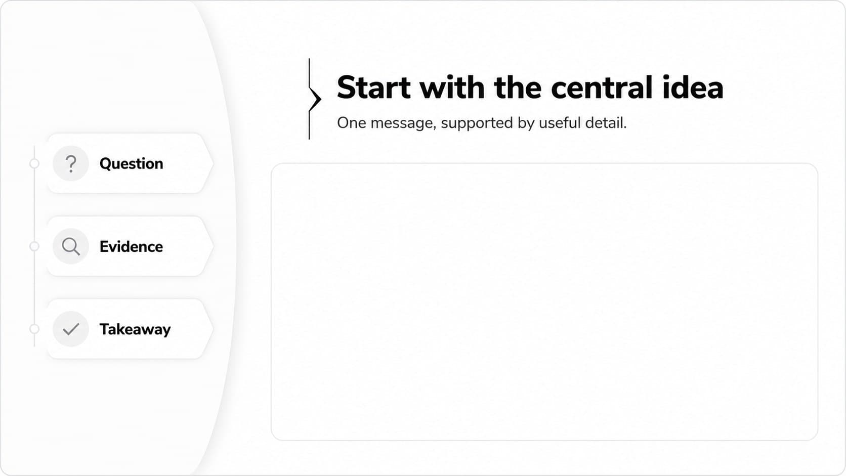 Title-and-notes layout for digital notebook presentation slides in a white interface.