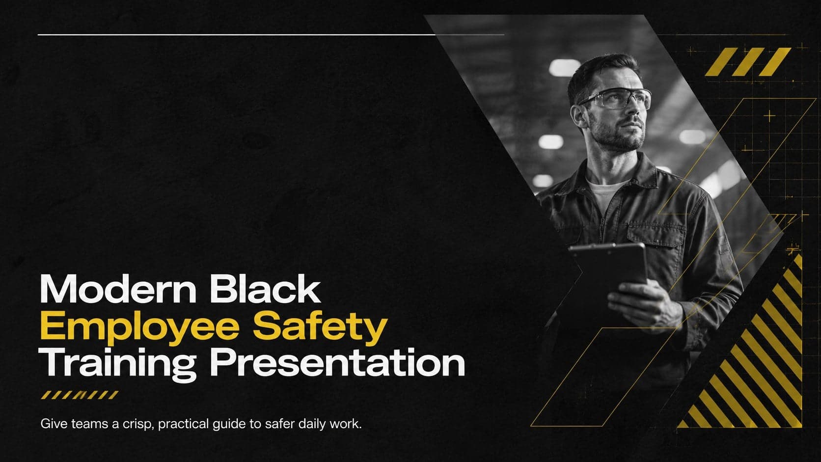 Modern Black Employee Safety Training Presentation preview