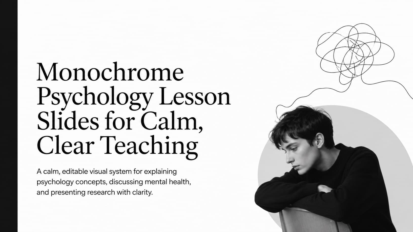 Monochrome Psychology Lesson Slides for Calm, Clear Teaching preview