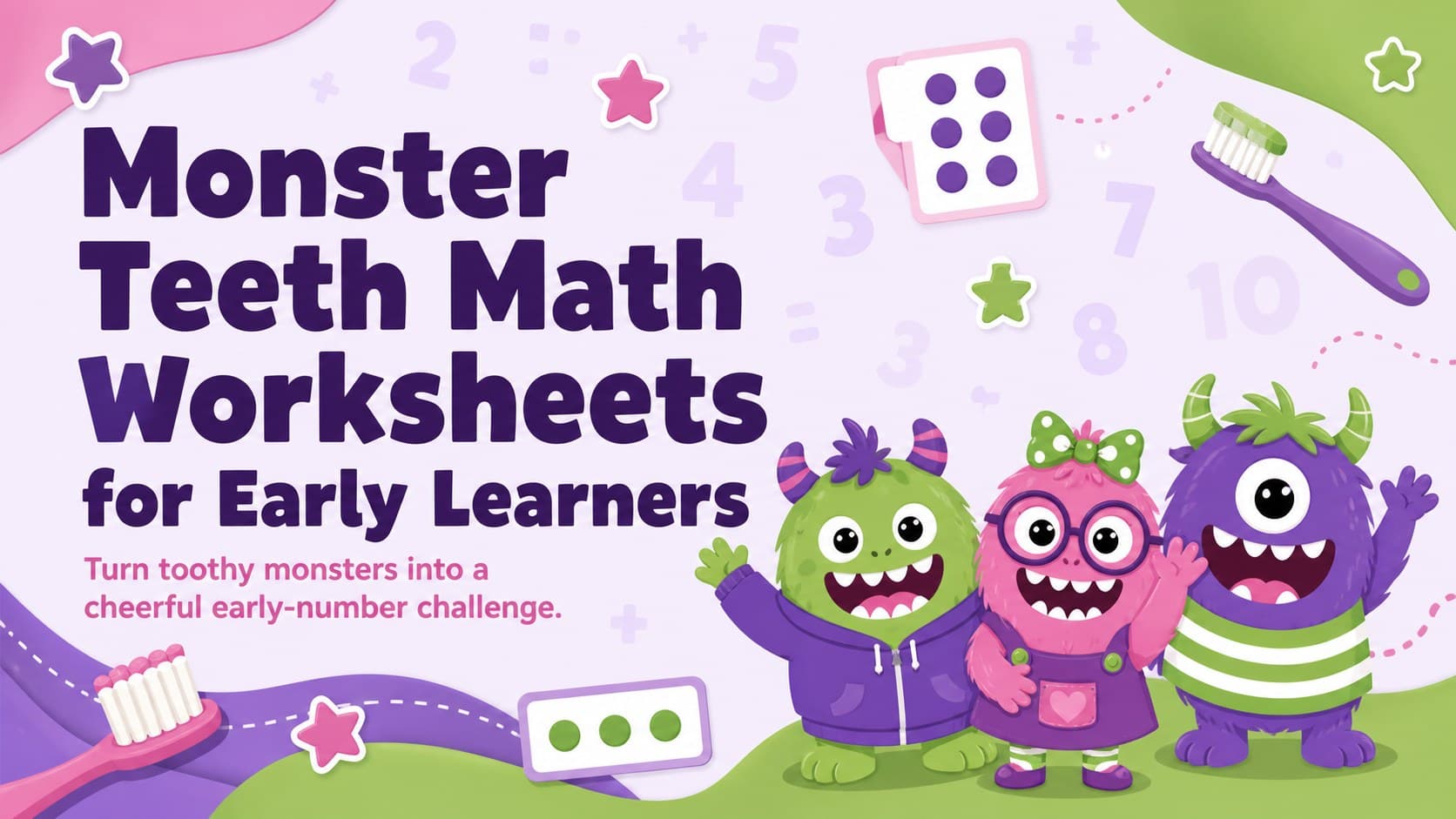 Monster Teeth Math Worksheets for Early Learners preview