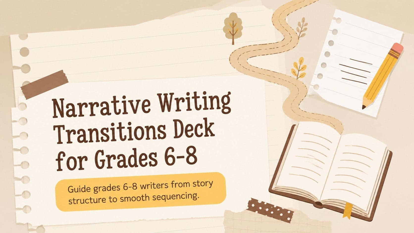 Narrative Writing Transitions Deck for Grades 6-8 preview