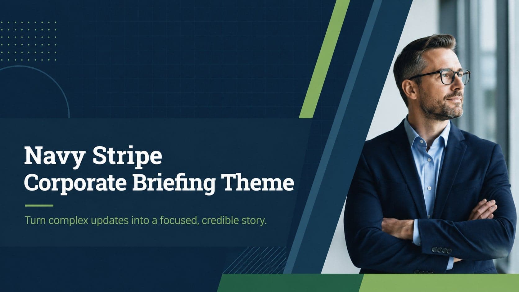 Navy Stripe Corporate Briefing Theme preview