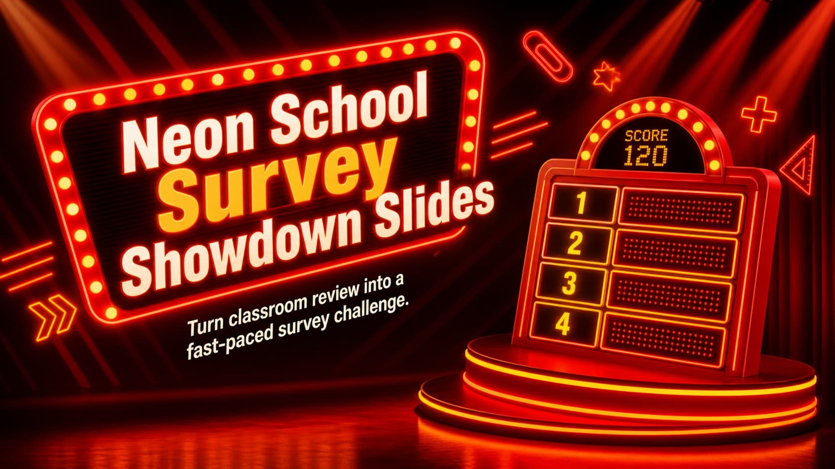 Neon School Survey Showdown Slides preview