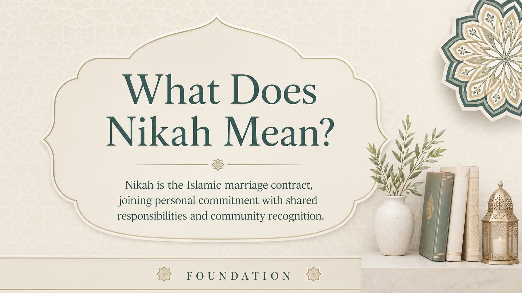 Introductory slide defining nikah and its role in Islamic marriage traditions.