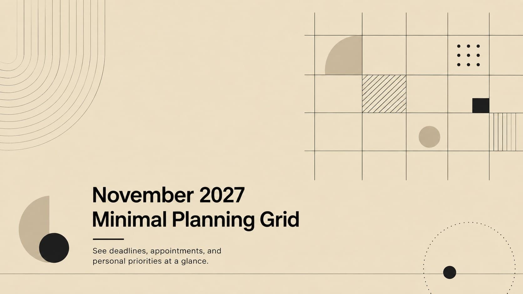 November 2027 Minimal Planning Grid preview
