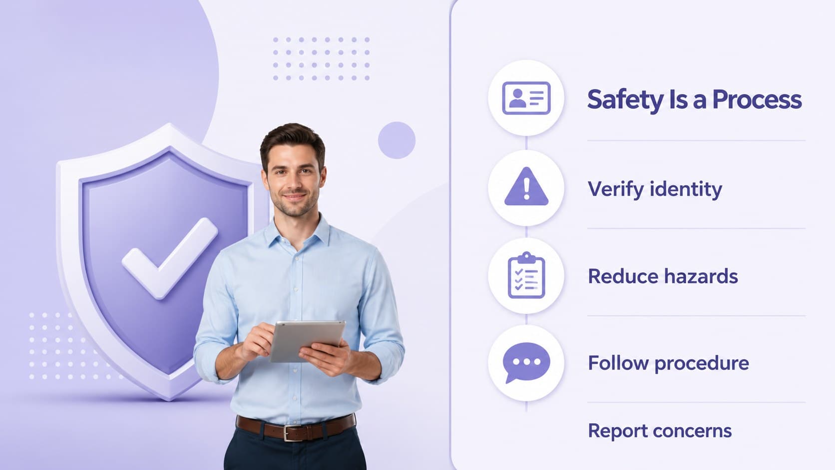 Patient safety checklist slide for healthcare training and nursing practice.