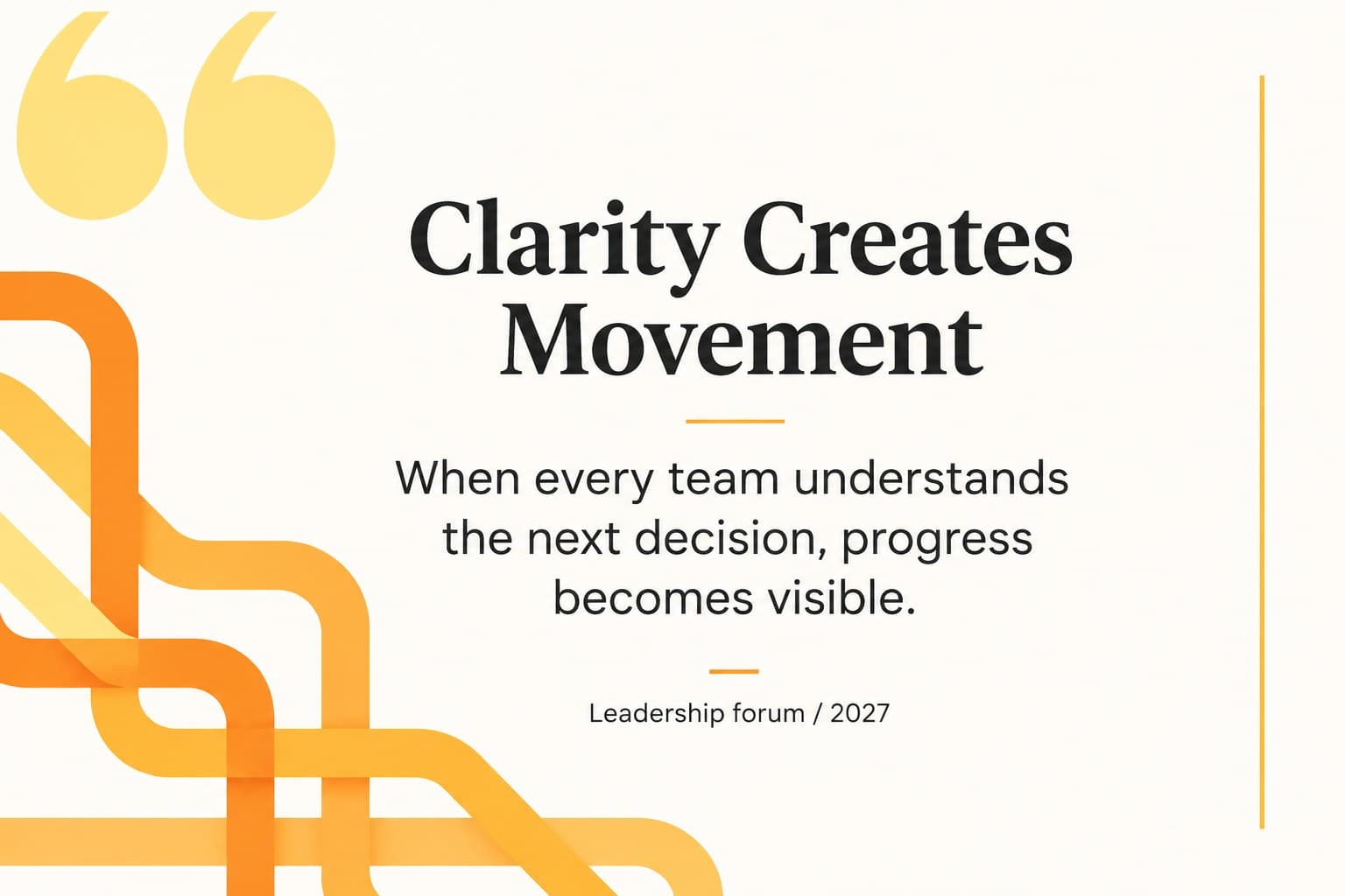 Quote and insight slide for an orange keynote slides for business presentation.