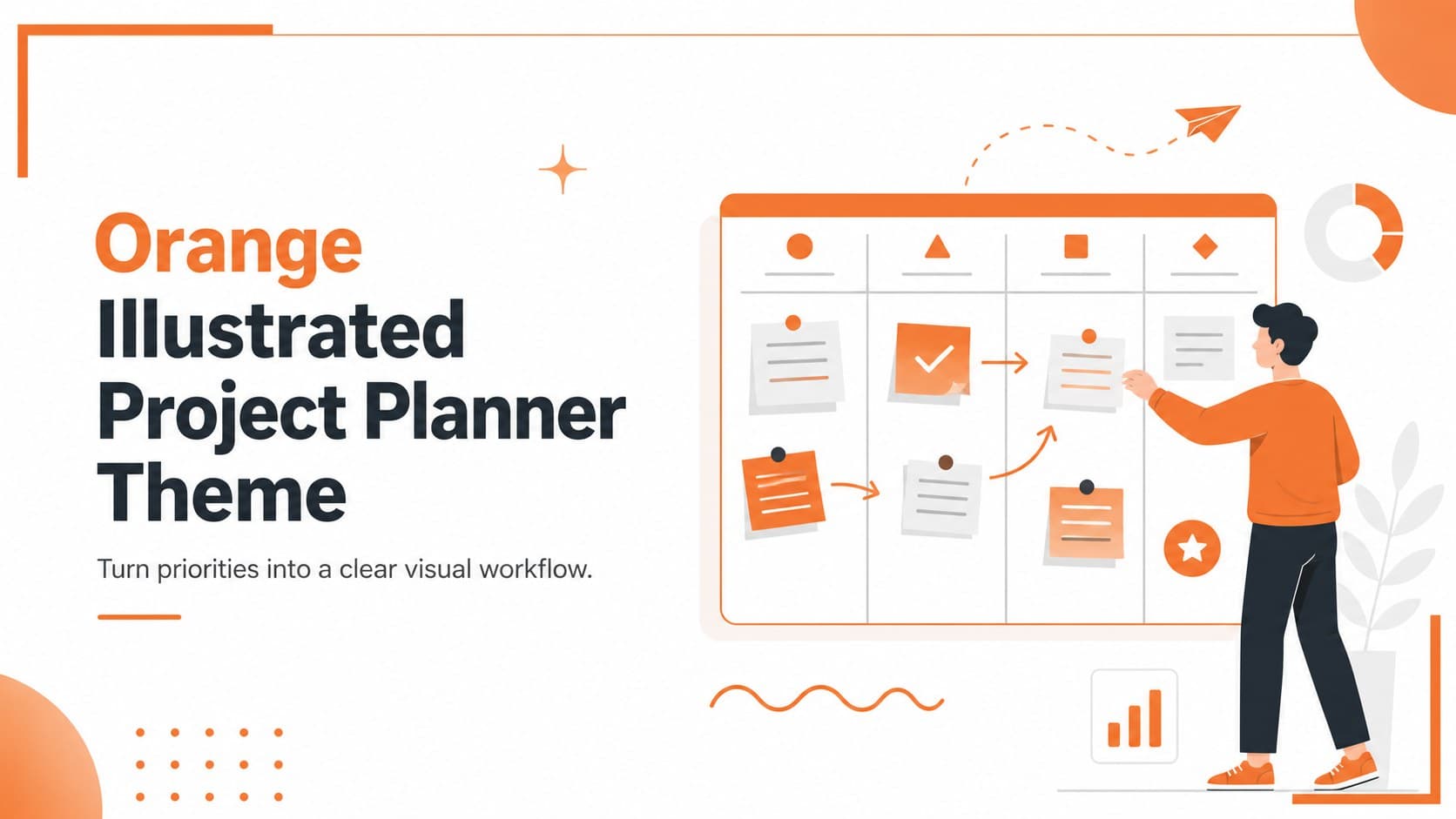 Orange Illustrated Project Planner Theme preview