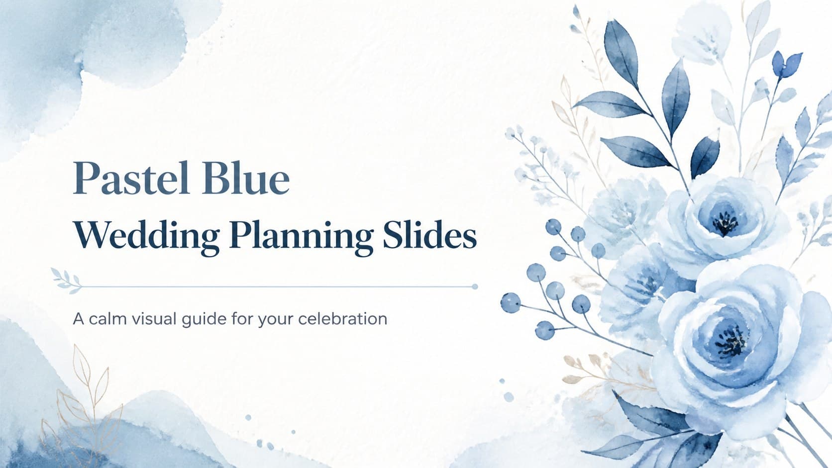 Pastel Blue Wedding Planning Slides preview