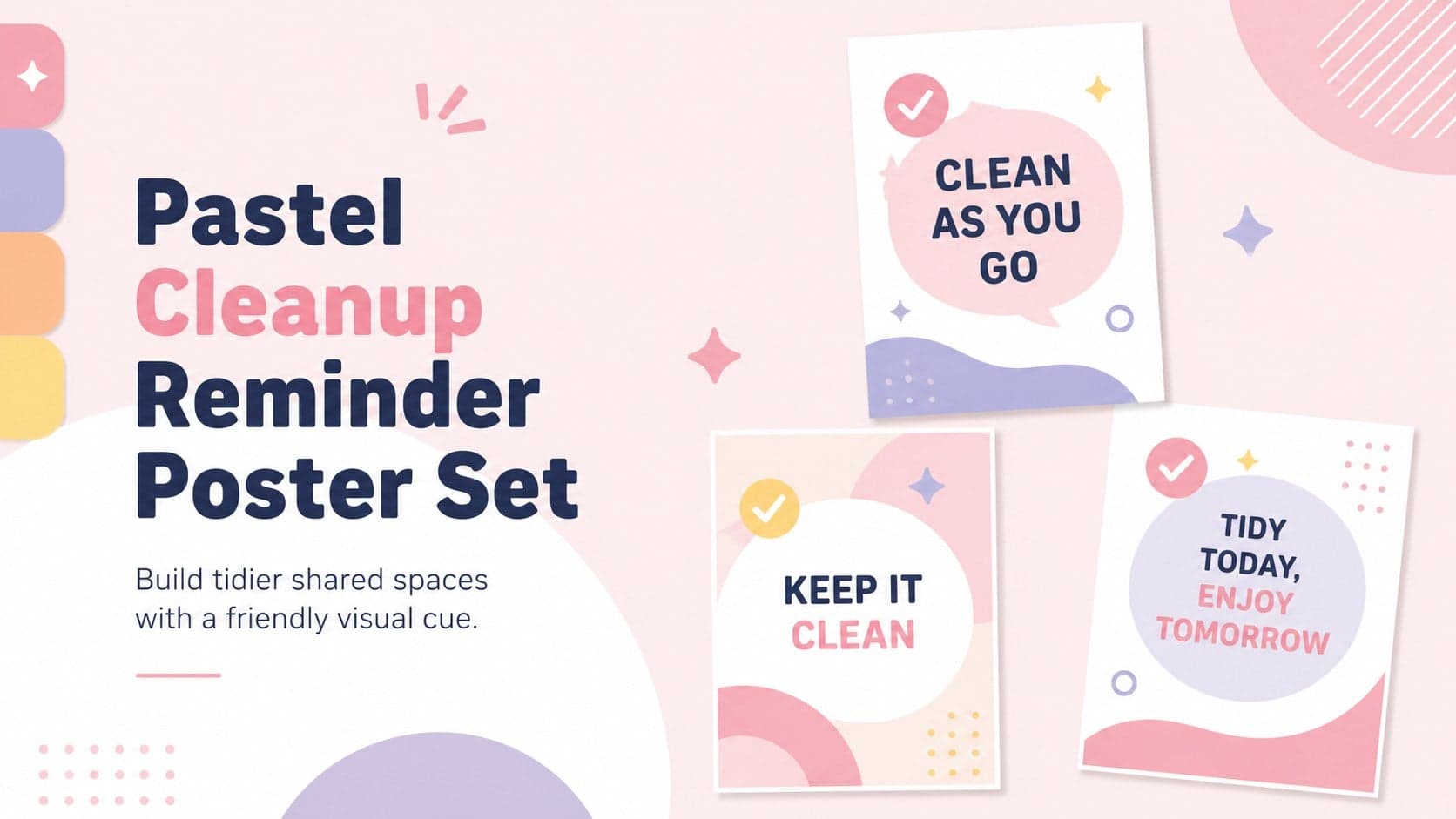 Pastel Cleanup Reminder Poster Set preview