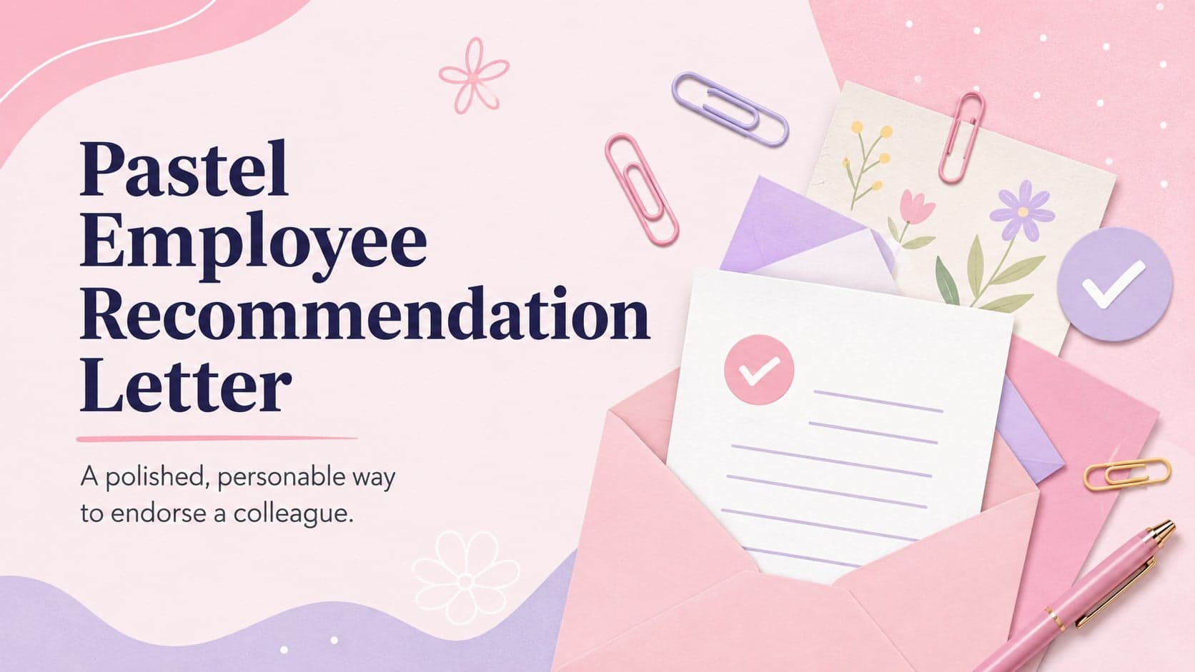 Pastel Employee Recommendation Letter preview