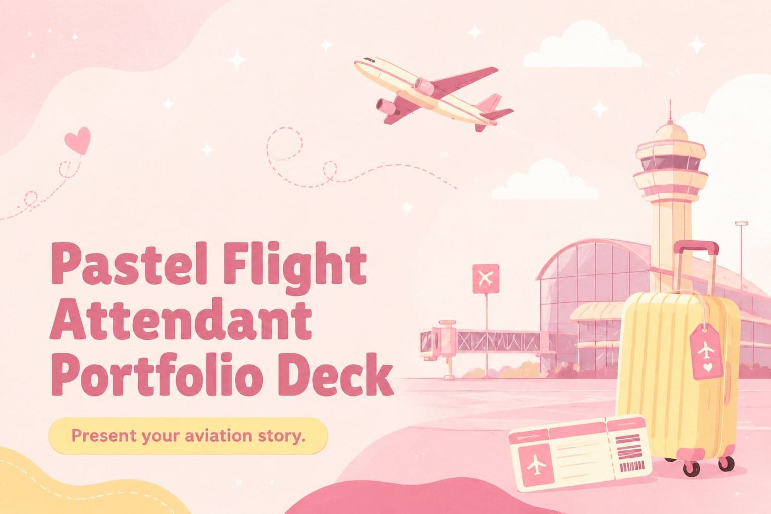 Pastel Flight Attendant Portfolio Deck preview