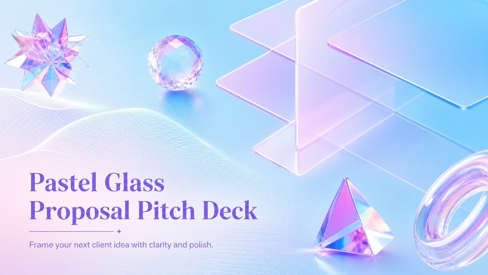 Pastel Glass Proposal Pitch Deck preview