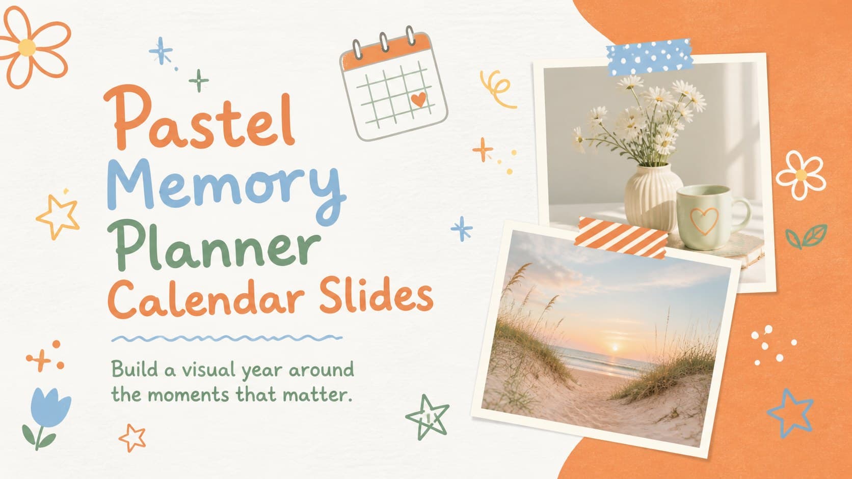 Pastel Memory Planner Calendar Slides preview