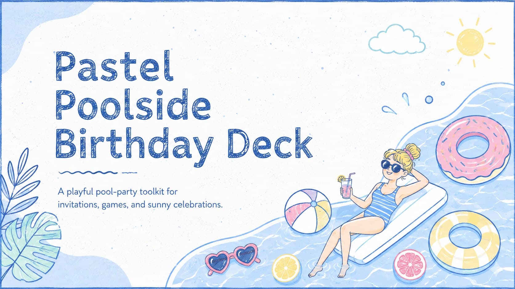 Pastel Poolside Birthday Deck preview