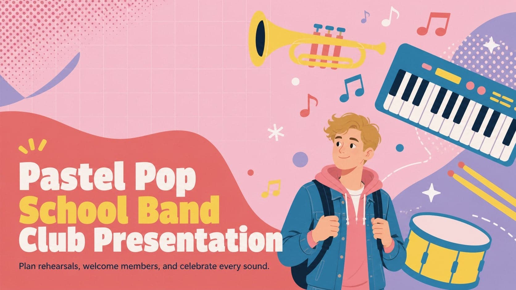 Pastel Pop School Band Club Presentation preview