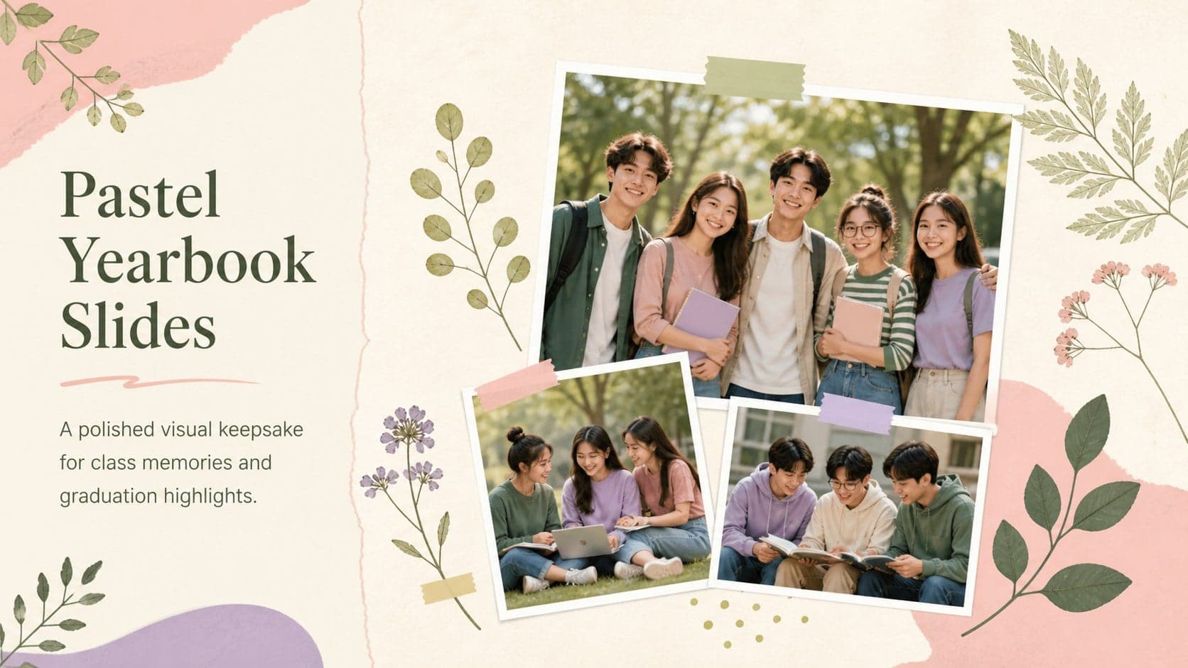 Pastel Yearbook Slides preview