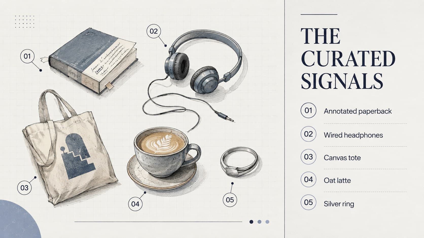 Modern masculinity meme poster layout identifying curated fashion, reading, music, and coffee cues.