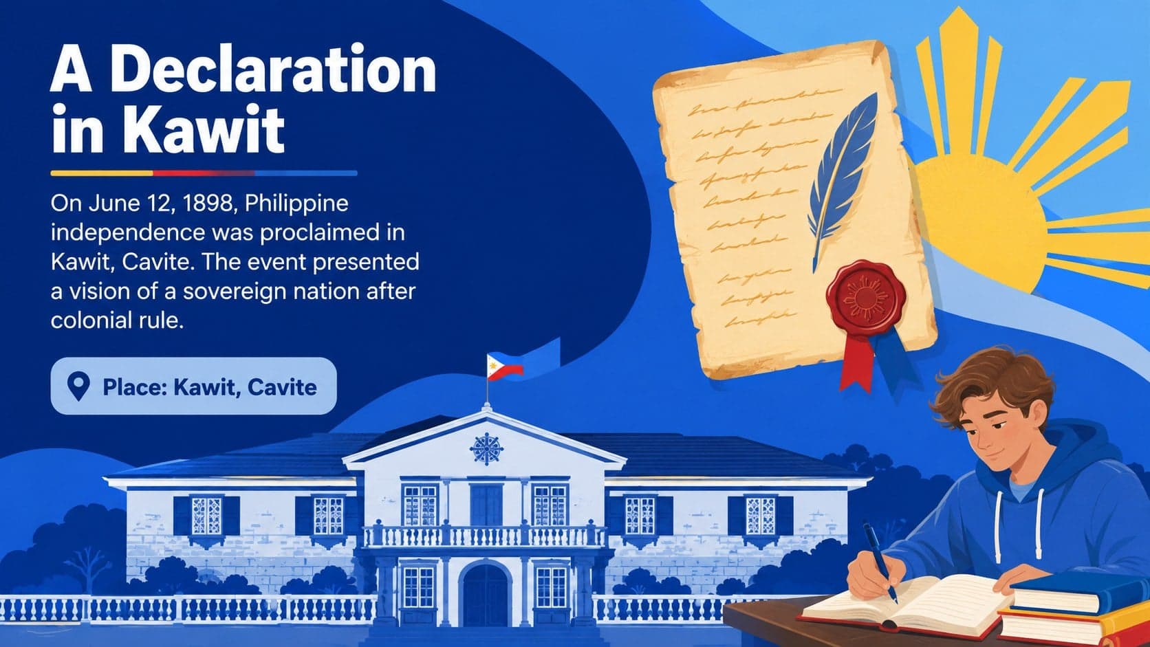 Kawit Cavite history presentation slide explaining the declaration made on June 12, 1898.