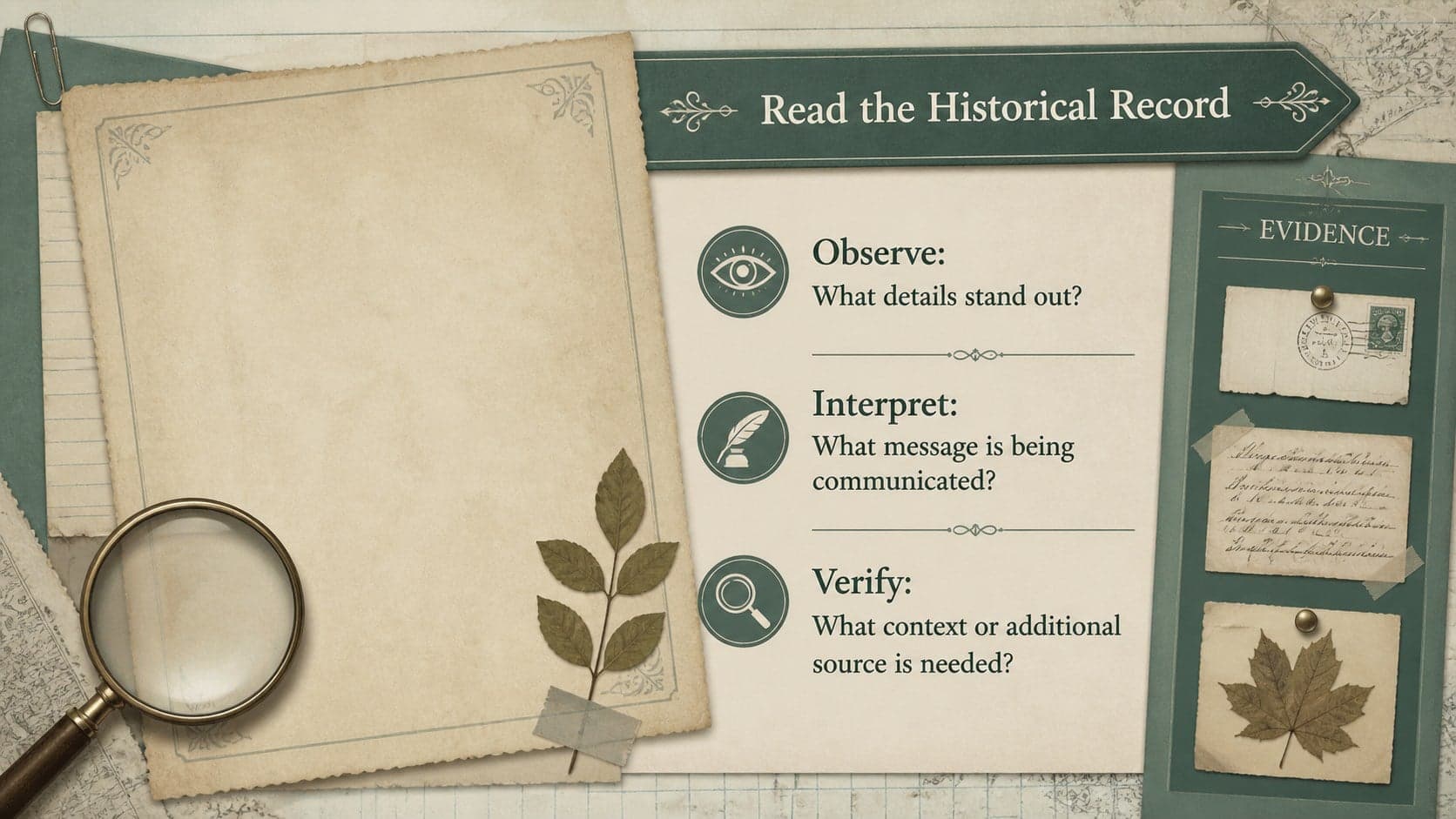 Primary-source analysis slide for a Philippine heroes history lesson with observation and interpretation prompts.