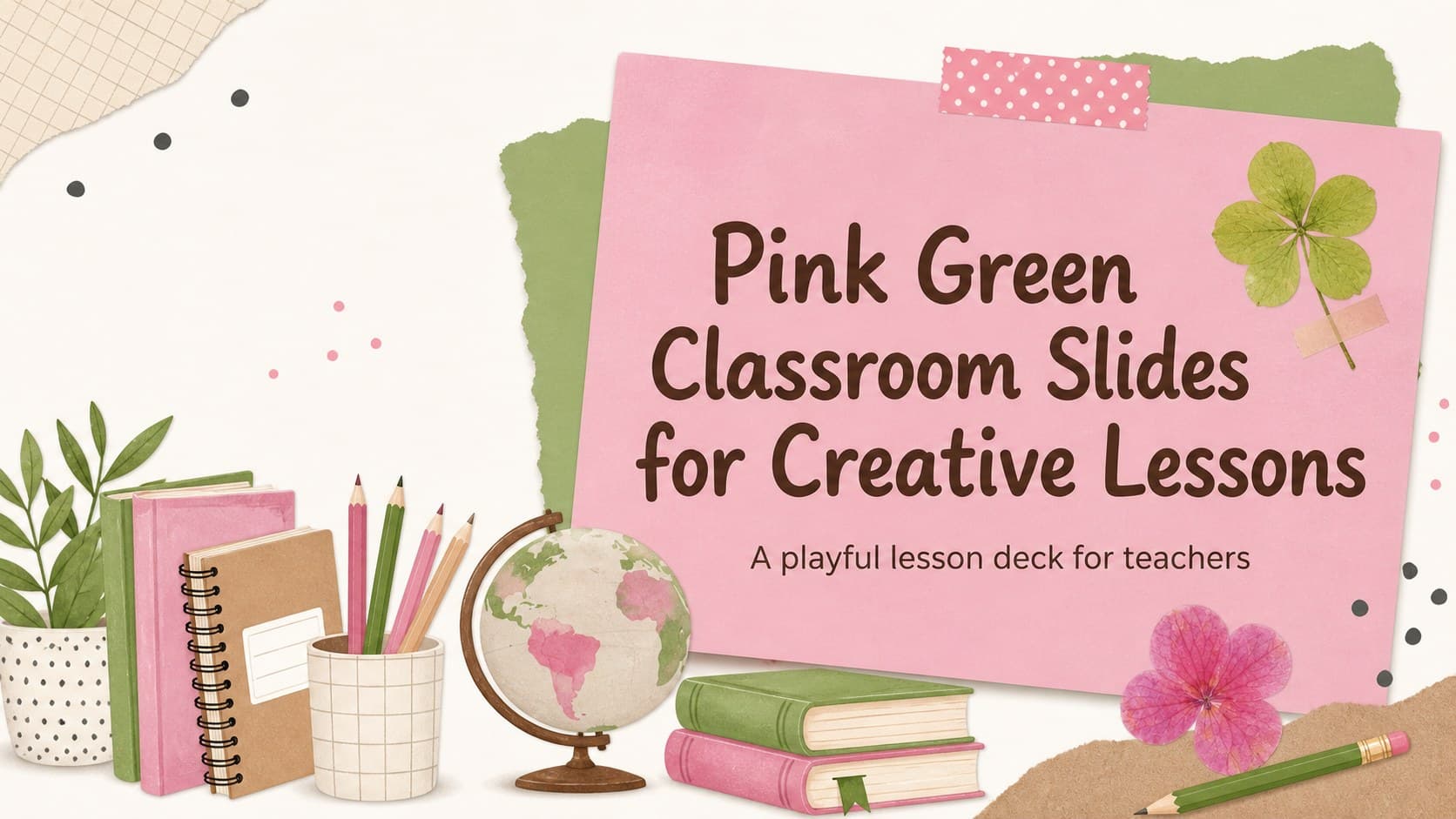 Pink Green Classroom Slides for Creative Lessons preview