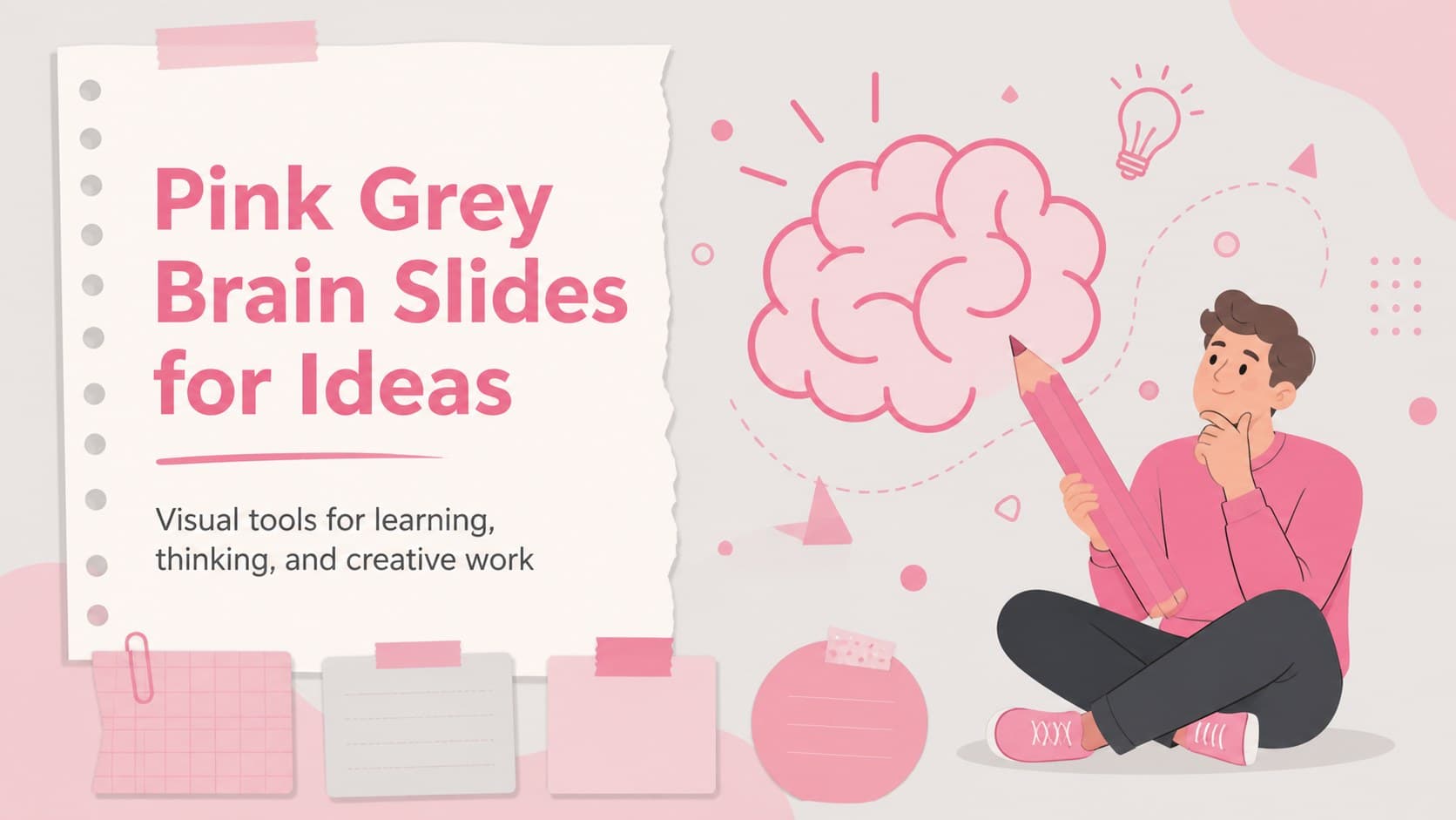 Pink Grey Brain Slides for Ideas preview