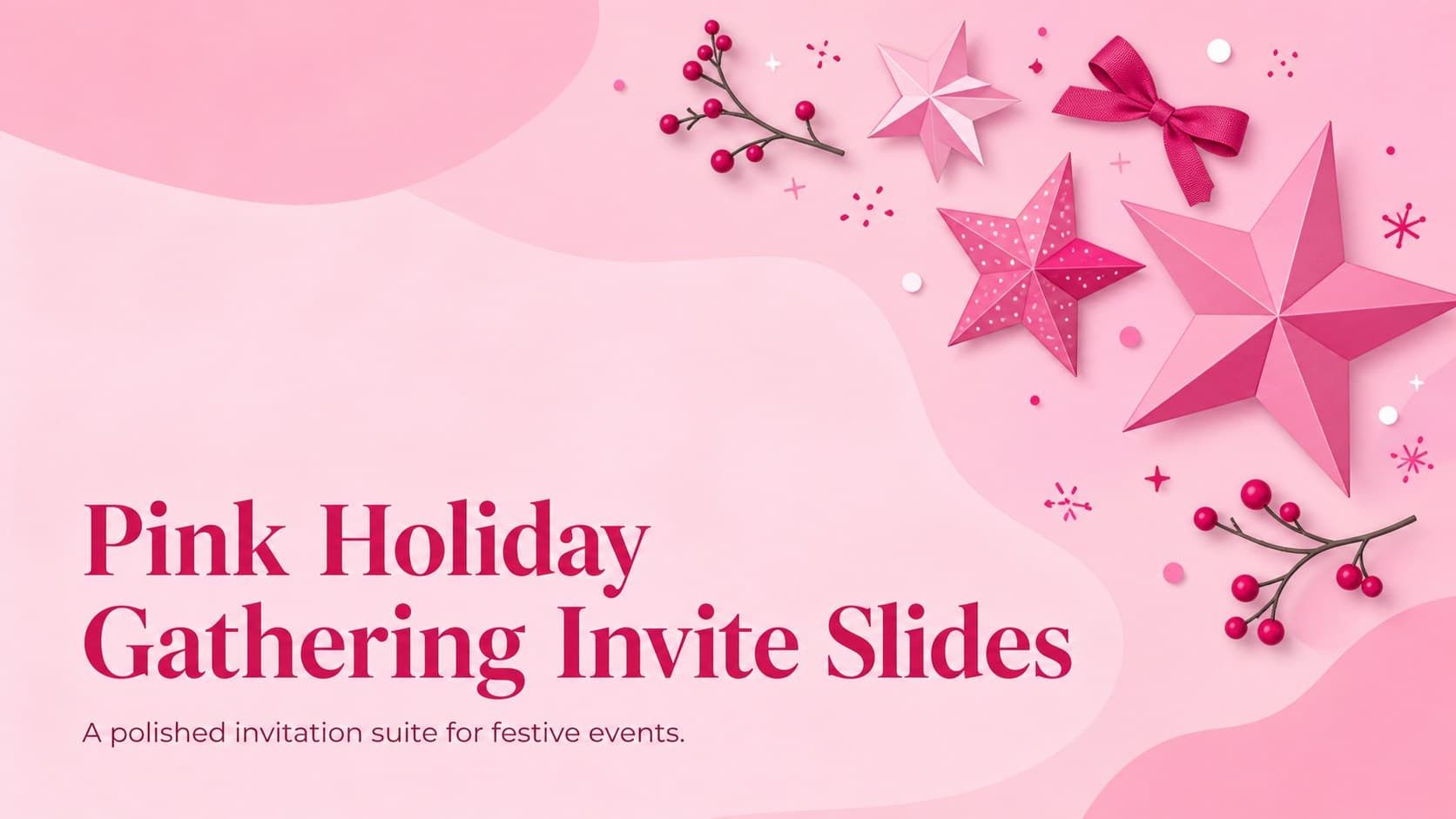 Pink Holiday Gathering Invite Slides preview
