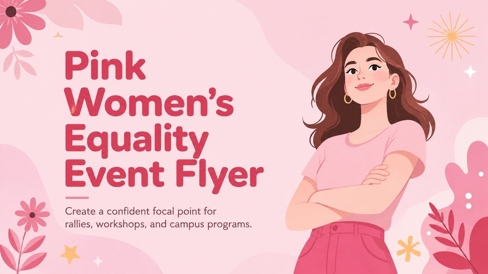 Pink Women's Equality Event Flyer preview