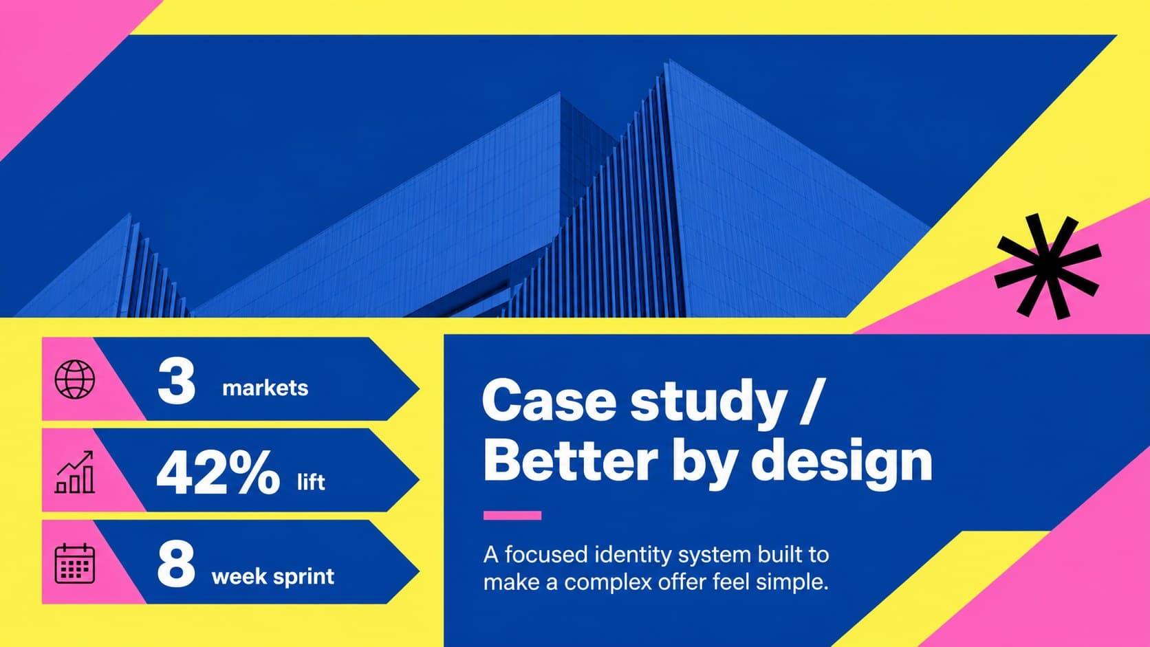 Creative portfolio presentation slide featuring a redesigned project case study layout.