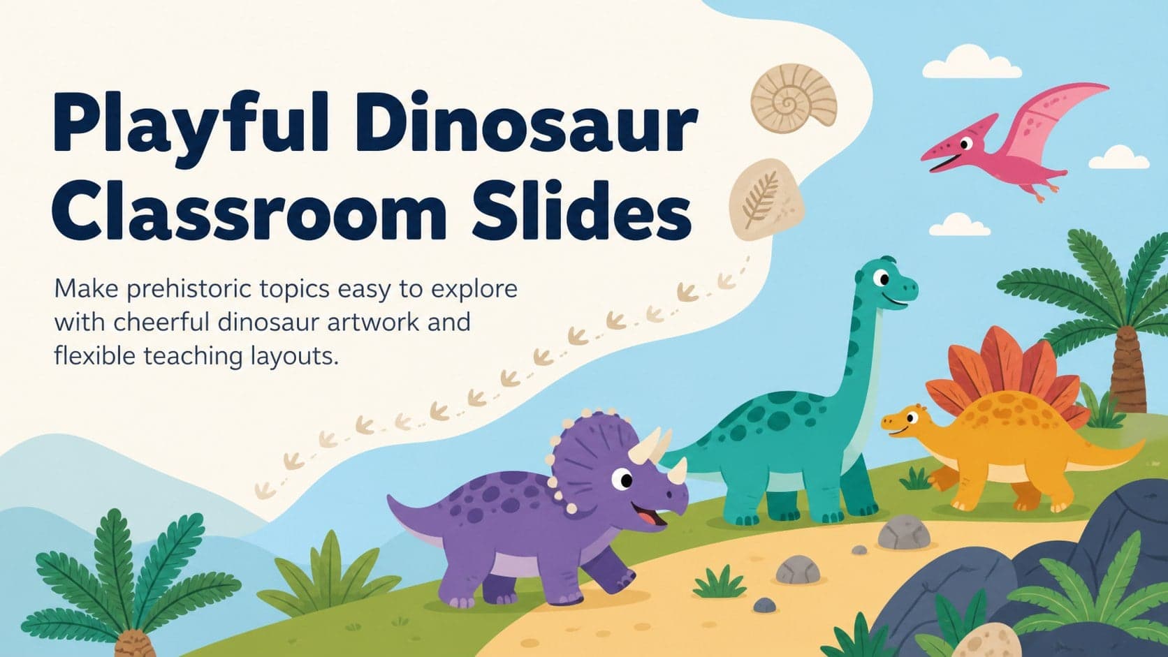 Playful Dinosaur Classroom Slides preview
