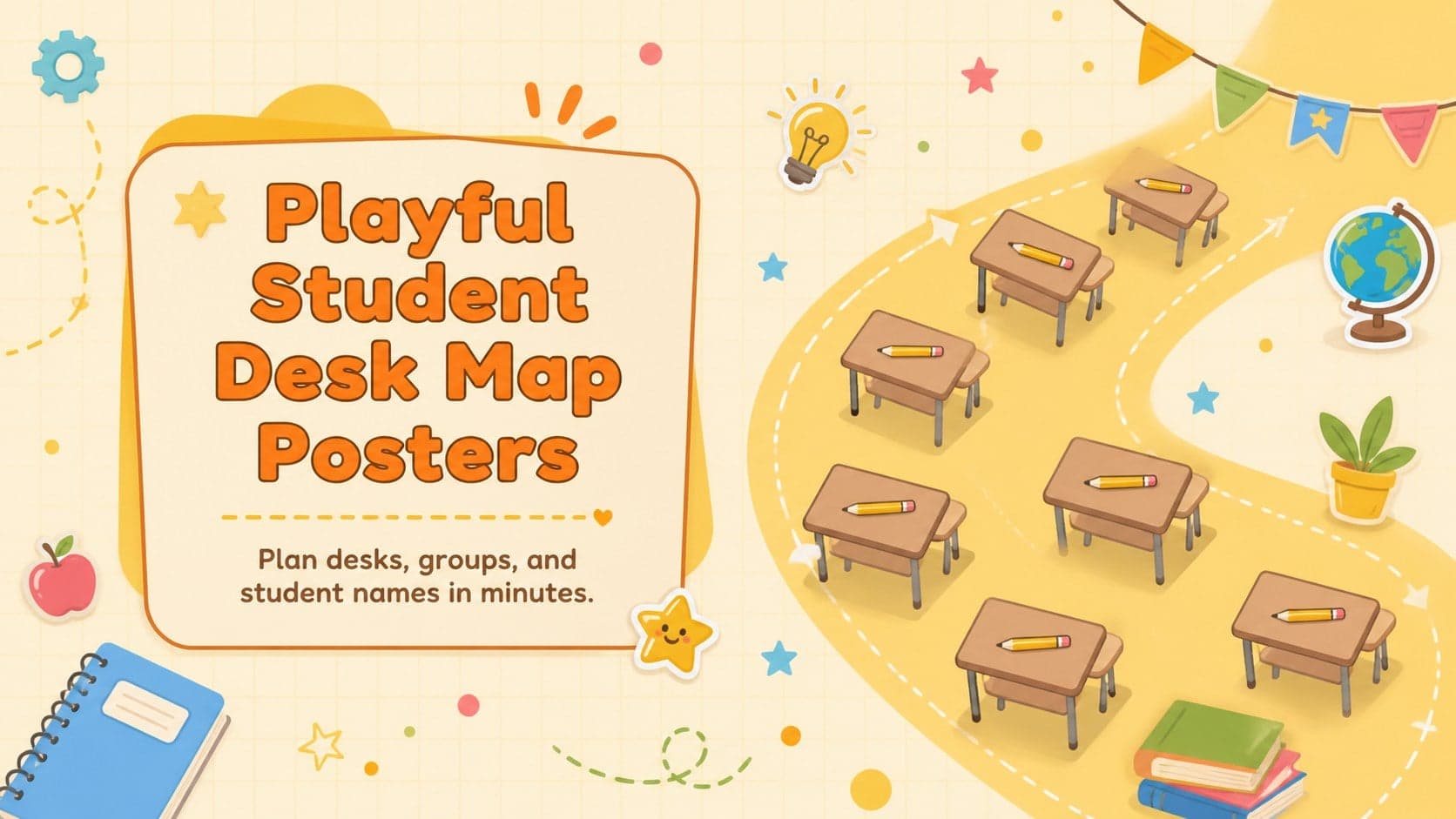 Playful Student Desk Map Posters preview