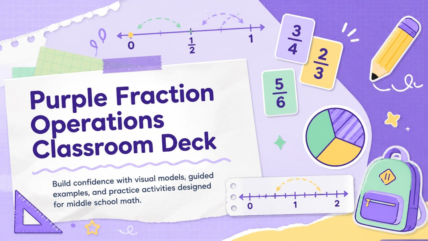 Purple Fraction Operations Classroom Deck preview