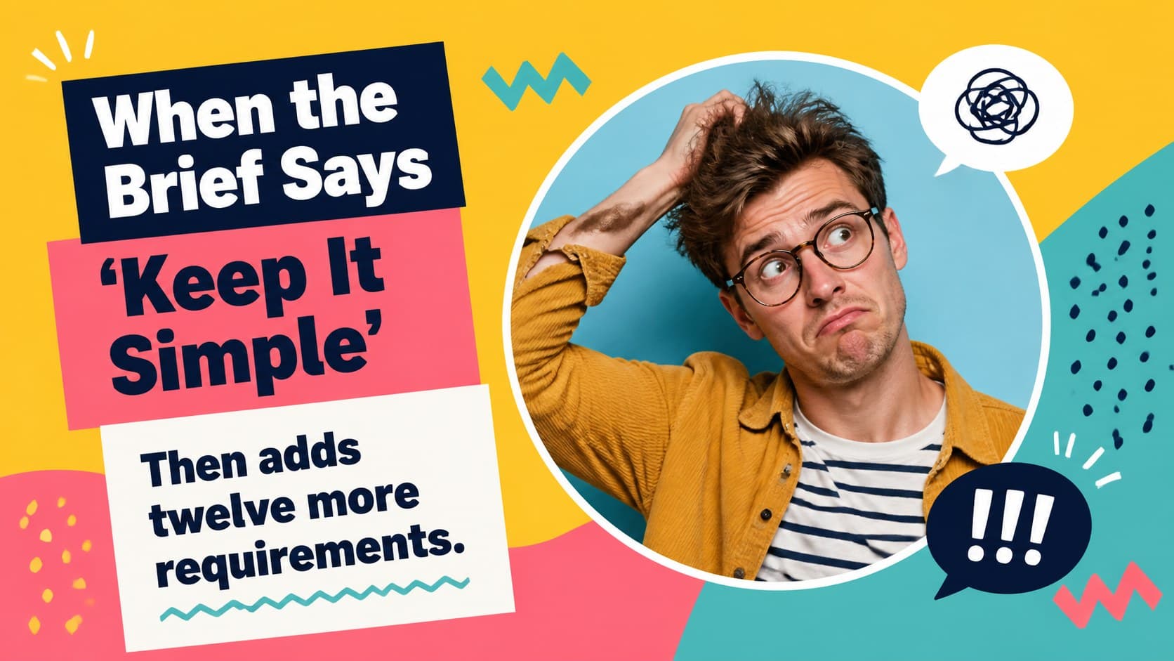 Editable confusion meme template showing an expressive reaction photo with a bold mixed-signals caption.