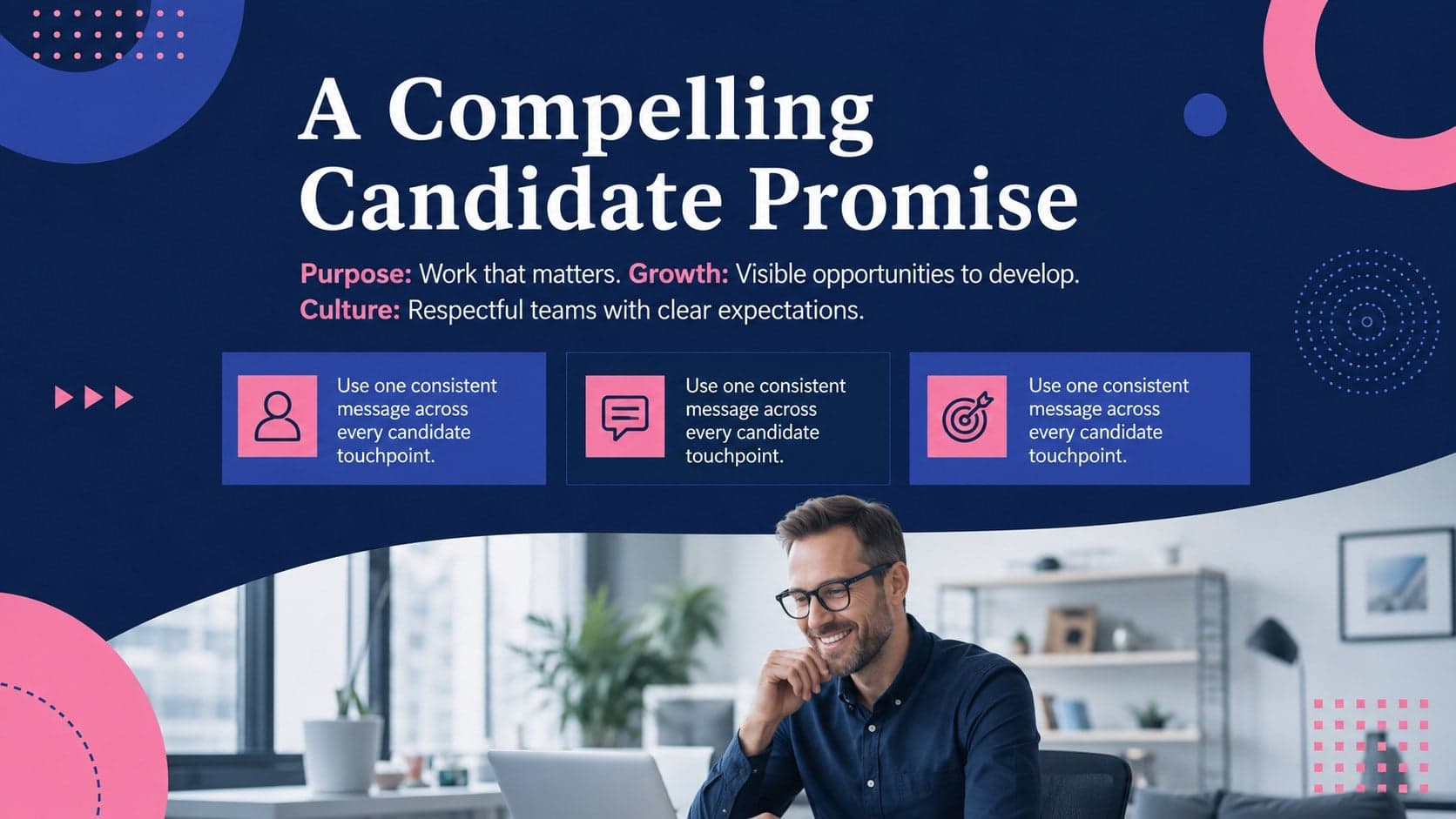 Employer branding strategy slide presenting a clear candidate value proposition.