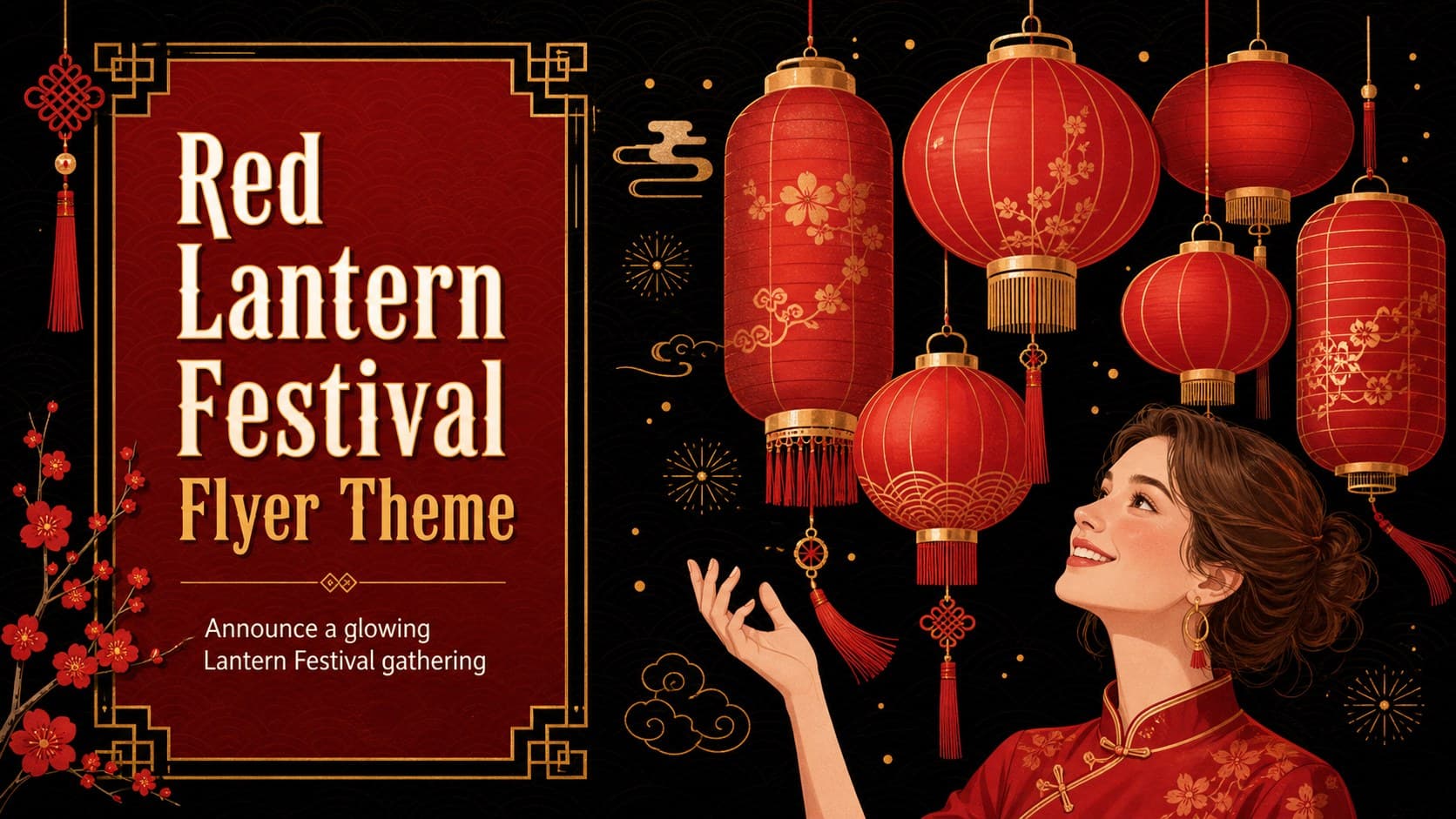 Red Lantern Festival Flyer Theme preview