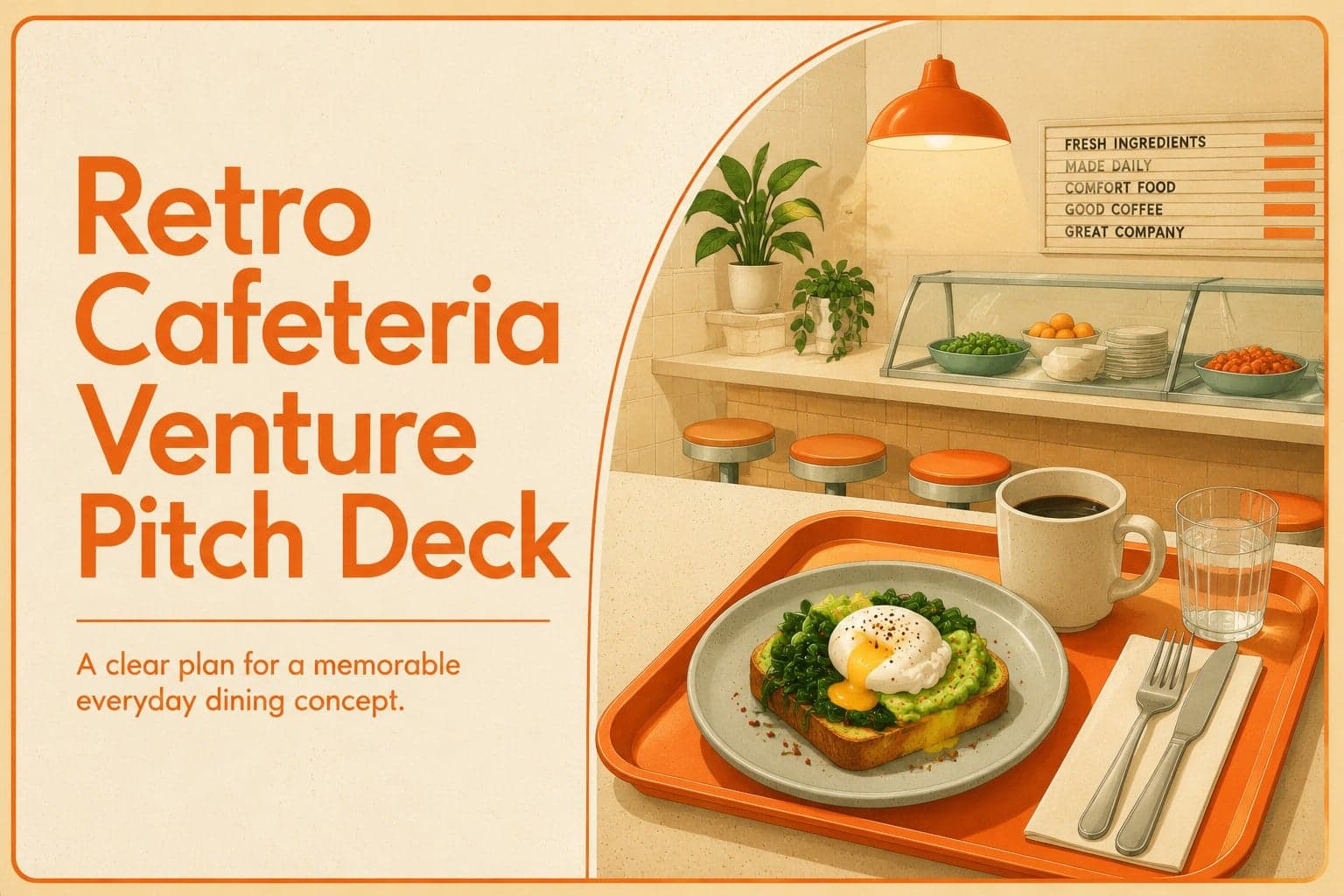 Retro Cafeteria Venture Pitch Deck preview