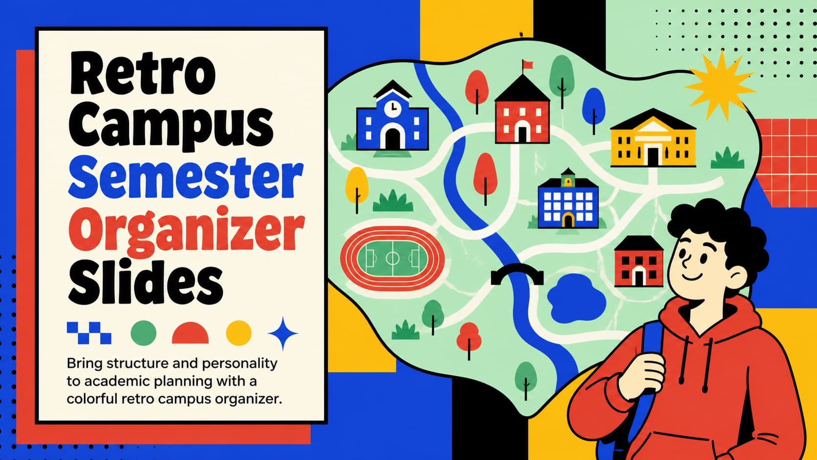 Retro Campus Semester Organizer Slides preview
