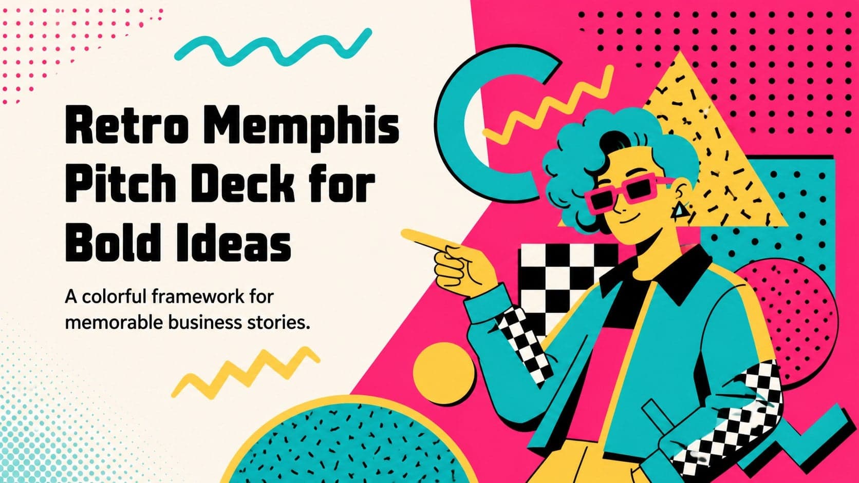 Retro Memphis Pitch Deck for Bold Ideas preview